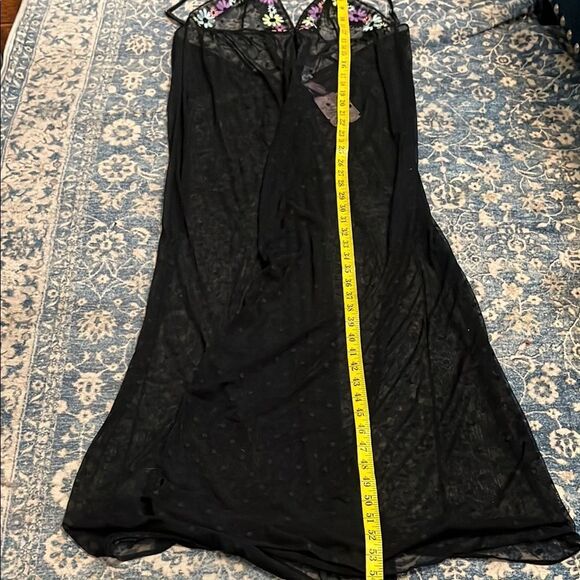 Savage X Fenty Free Spirit Black Floral Embroidered Sheer Night Slip Lingerie - Picture 12 of 16